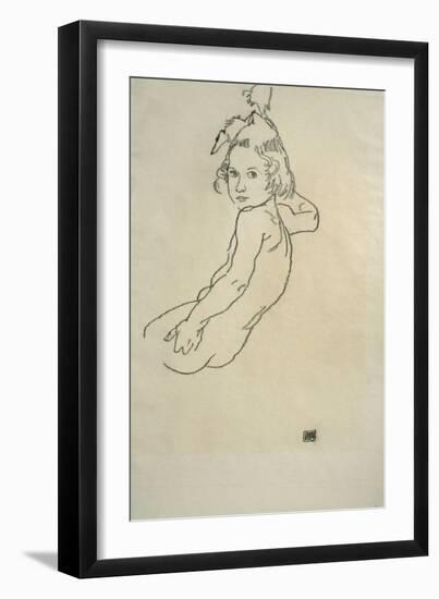 Sketch of Child, 1917-Egon Schiele-Framed Giclee Print