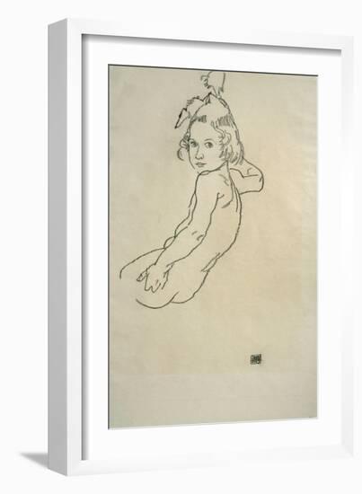 Sketch of Child, 1917-Egon Schiele-Framed Giclee Print