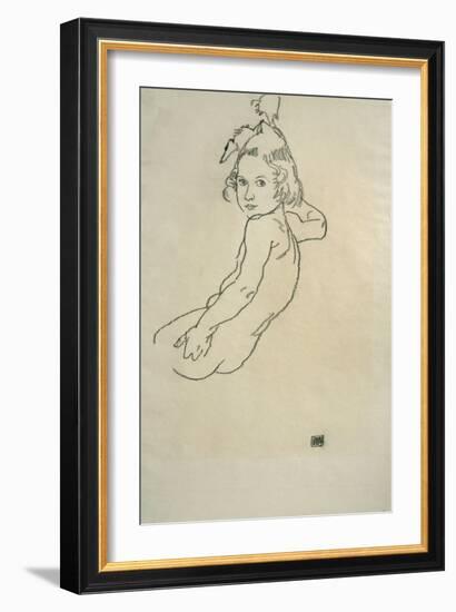 Sketch of Child, 1917-Egon Schiele-Framed Giclee Print