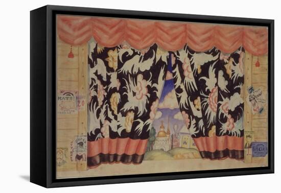Sketch of Curtain for the Theatre Play the Flea by E. Zamyatin, 1925-1926-Boris Michaylovich Kustodiev-Framed Premier Image Canvas