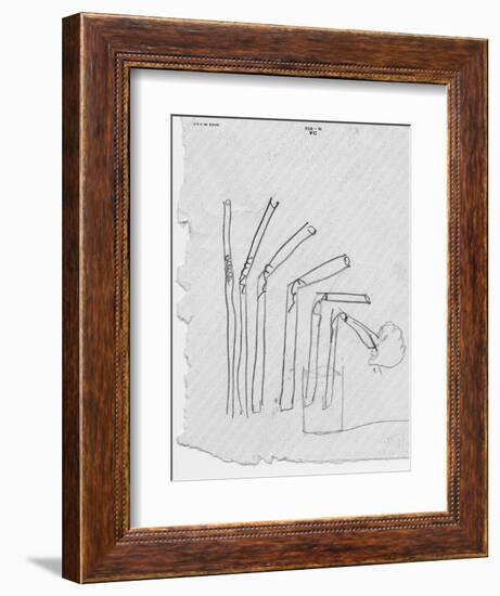 Sketch of Flexible Straw, circa late 1930s; Archives Center, NMAH-null-Framed Premium Giclee Print