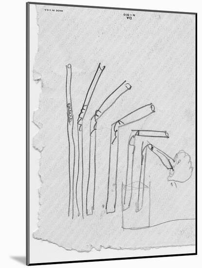 Sketch of Flexible Straw, circa late 1930s; Archives Center, NMAH-null-Mounted Art Print