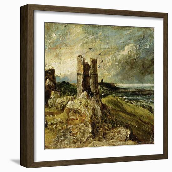 Sketch of Hadleigh Castle (Recto) (Oil on Millboard)-John Constable-Framed Giclee Print