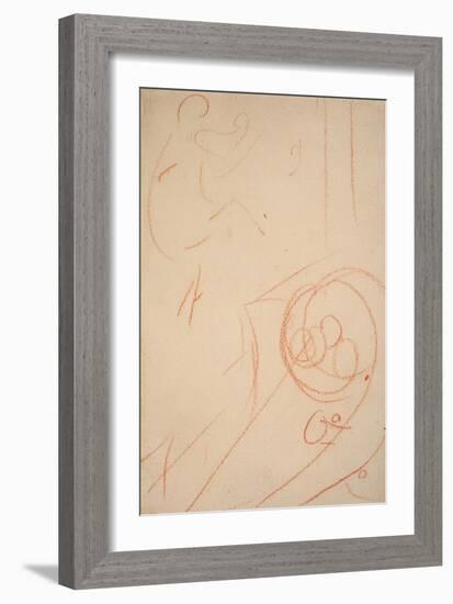 Sketch of Jane Avril-Henri de Toulouse-Lautrec-Framed Giclee Print