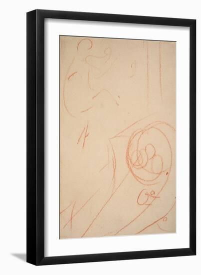 Sketch of Jane Avril-Henri de Toulouse-Lautrec-Framed Giclee Print