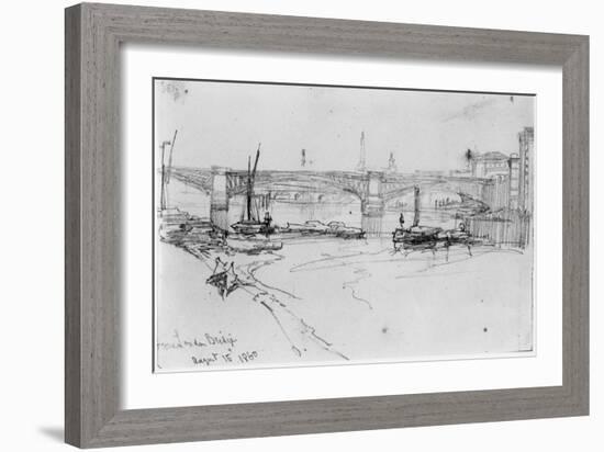 Sketch of London Bridge, 1860-George The Elder Scharf-Framed Giclee Print