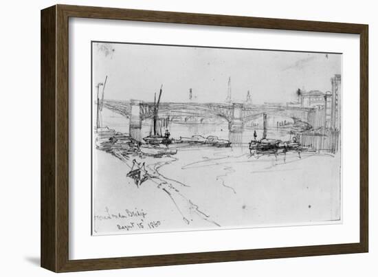 Sketch of London Bridge, 1860-George The Elder Scharf-Framed Giclee Print