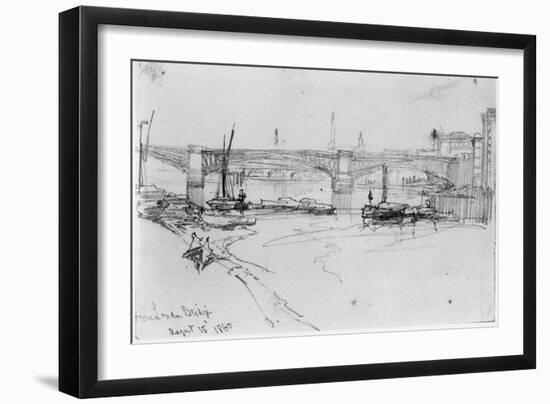 Sketch of London Bridge, 1860-George The Elder Scharf-Framed Giclee Print