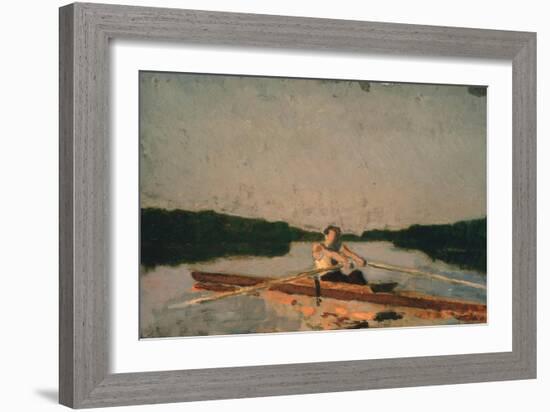 Sketch of Max Schmitt in a Single Scull, C.1870 (Oil on Canvas)-Thomas Cowperthwait Eakins-Framed Giclee Print