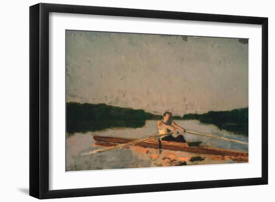 Sketch of Max Schmitt in a Single Scull, C.1870 (Oil on Canvas)-Thomas Cowperthwait Eakins-Framed Giclee Print