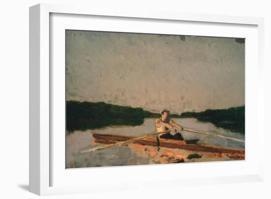 Sketch of Max Schmitt in a Single Scull, C.1870 (Oil on Canvas)-Thomas Cowperthwait Eakins-Framed Giclee Print