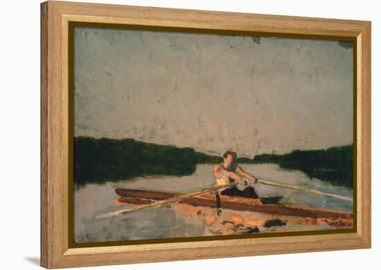 Sketch of Max Schmitt in a Single Scull, C.1870 (Oil on Canvas)-Thomas Cowperthwait Eakins-Framed Premier Image Canvas