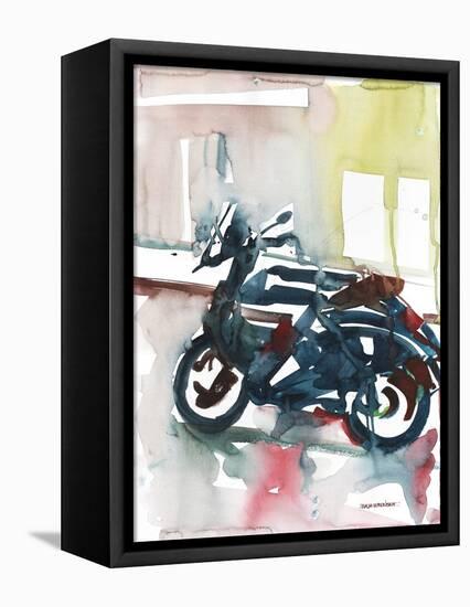Sketch of Motorbike in Paris-Maja Wronska-Framed Premier Image Canvas