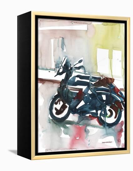 Sketch of Motorbike in Paris-Maja Wronska-Framed Premier Image Canvas