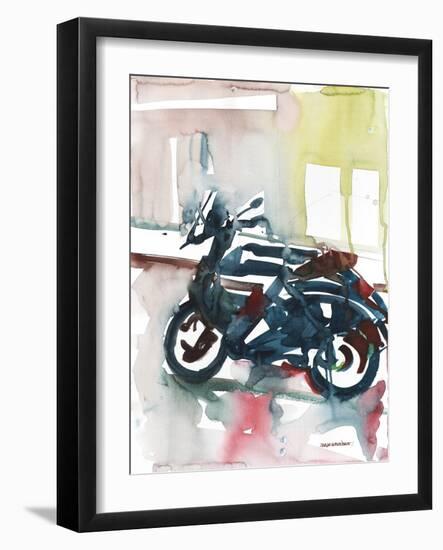 Sketch of Motorbike in Paris-Maja Wronska-Framed Giclee Print