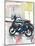 Sketch of Motorbike in Paris-Maja Wronska-Mounted Giclee Print