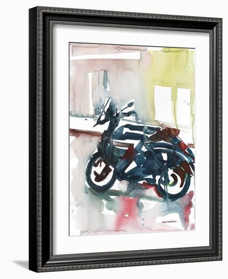 Sketch of Motorbike in Paris-Maja Wronska-Framed Giclee Print