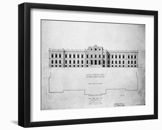 Sketch of Principal Front, Proposed Library Building-John Fraser-Framed Giclee Print