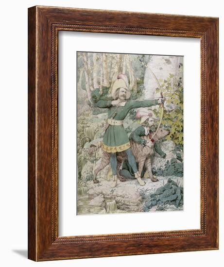 Sketch of Robin Hood, 1852 (W/C over Graphite on Paper)-Richard Dadd-Framed Giclee Print