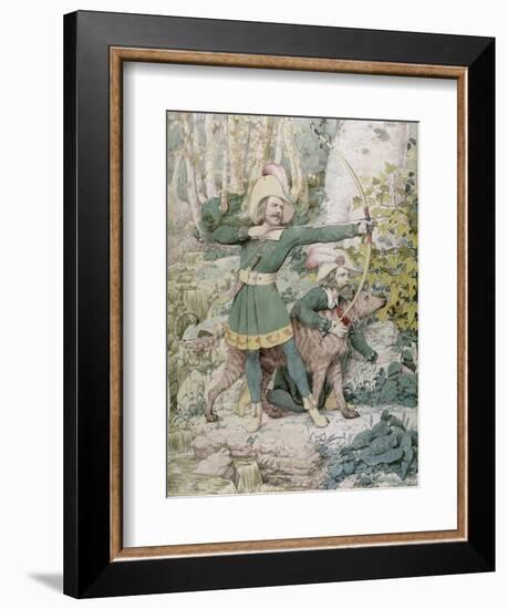 Sketch of Robin Hood, 1852 (W/C over Graphite on Paper)-Richard Dadd-Framed Giclee Print