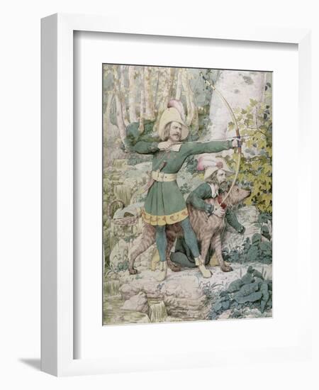 Sketch of Robin Hood, 1852 (W/C over Graphite on Paper)-Richard Dadd-Framed Giclee Print