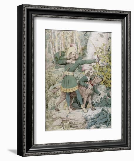 Sketch of Robin Hood, 1852 (W/C over Graphite on Paper)-Richard Dadd-Framed Giclee Print