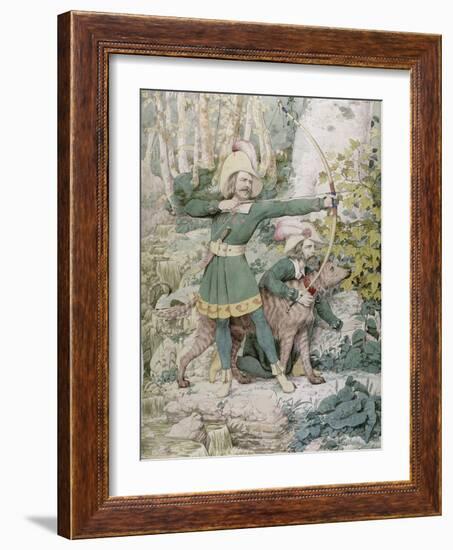 Sketch of Robin Hood, 1852 (W/C over Graphite on Paper)-Richard Dadd-Framed Giclee Print