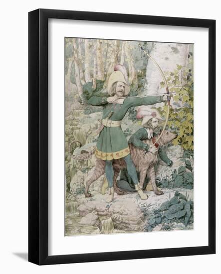 Sketch of Robin Hood, 1852 (W/C over Graphite on Paper)-Richard Dadd-Framed Giclee Print