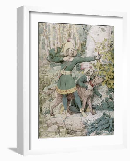 Sketch of Robin Hood, 1852 (W/C over Graphite on Paper)-Richard Dadd-Framed Giclee Print