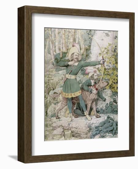 Sketch of Robin Hood, 1852 (W/C over Graphite on Paper)-Richard Dadd-Framed Premium Giclee Print