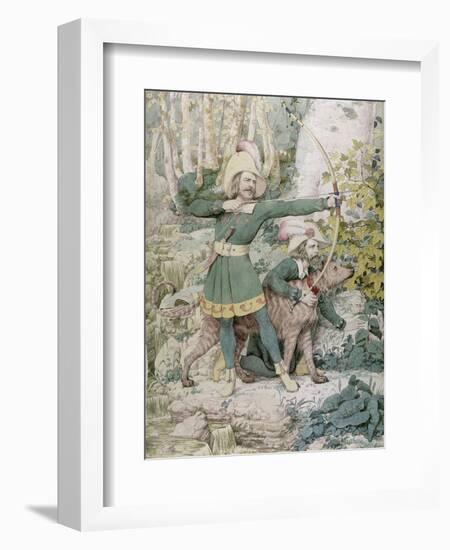 Sketch of Robin Hood, 1852 (W/C over Graphite on Paper)-Richard Dadd-Framed Premium Giclee Print