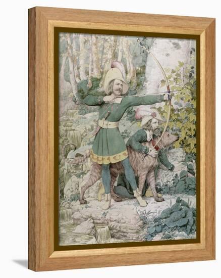 Sketch of Robin Hood, 1852 (W/C over Graphite on Paper)-Richard Dadd-Framed Premier Image Canvas