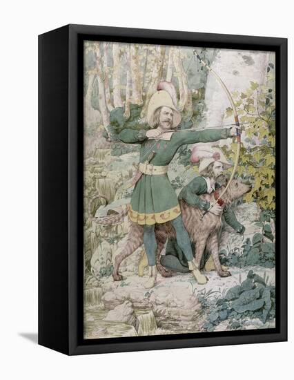 Sketch of Robin Hood, 1852 (W/C over Graphite on Paper)-Richard Dadd-Framed Premier Image Canvas