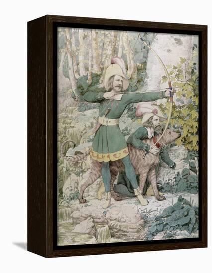 Sketch of Robin Hood, 1852 (W/C over Graphite on Paper)-Richard Dadd-Framed Premier Image Canvas