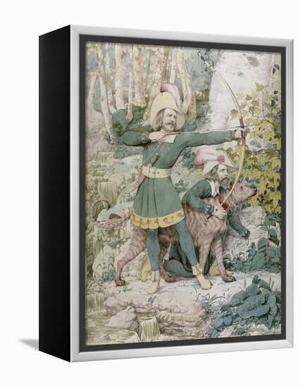 Sketch of Robin Hood, 1852 (W/C over Graphite on Paper)-Richard Dadd-Framed Premier Image Canvas