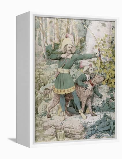 Sketch of Robin Hood, 1852 (W/C over Graphite on Paper)-Richard Dadd-Framed Premier Image Canvas