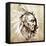 Sketch Of Tattoo Art, American Indian Chief Illustration-outsiderzone-Framed Stretched Canvas