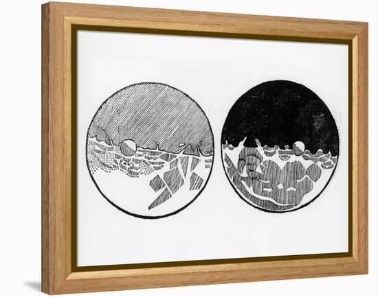 Sketch of the Moon by Galileo Galilei, C1635-Galileo Galilei-Framed Premier Image Canvas