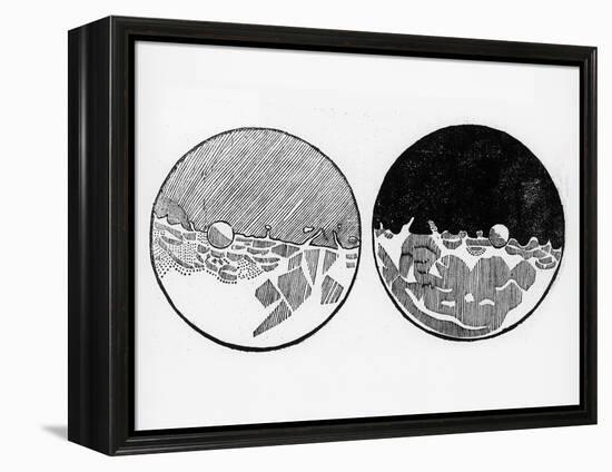 Sketch of the Moon by Galileo Galilei, C1635-Galileo Galilei-Framed Premier Image Canvas