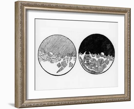 Sketch of the Moon by Galileo Galilei, C1635-Galileo Galilei-Framed Giclee Print