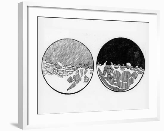 Sketch of the Moon by Galileo Galilei, C1635-Galileo Galilei-Framed Giclee Print