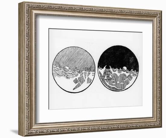 Sketch of the Moon by Galileo Galilei, C1635-Galileo Galilei-Framed Giclee Print