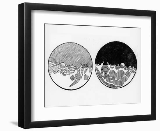 Sketch of the Moon by Galileo Galilei, C1635-Galileo Galilei-Framed Giclee Print