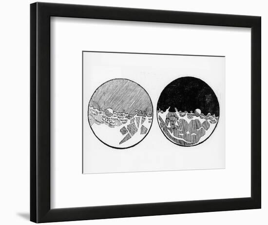 Sketch of the Moon by Galileo Galilei, C1635-Galileo Galilei-Framed Giclee Print