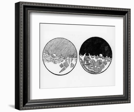 Sketch of the Moon by Galileo Galilei, C1635-Galileo Galilei-Framed Giclee Print