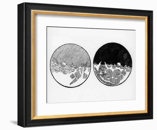 Sketch of the Moon by Galileo Galilei, C1635-Galileo Galilei-Framed Giclee Print