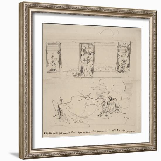 Sketch of the Peacock Room, 1898-James Abbott McNeill Whistler-Framed Giclee Print