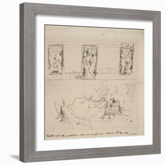 Sketch of the Peacock Room, 1898-James Abbott McNeill Whistler-Framed Giclee Print