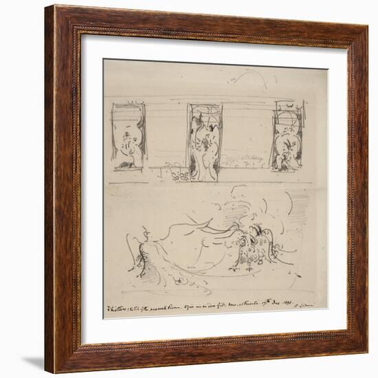 Sketch of the Peacock Room, 1898-James Abbott McNeill Whistler-Framed Giclee Print