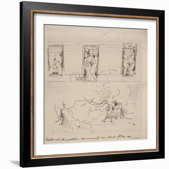 Sketch of the Peacock Room, 1898-James Abbott McNeill Whistler-Framed Giclee Print